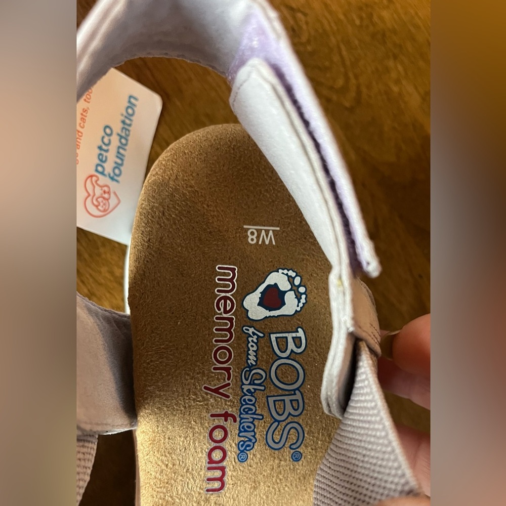 BOBS Skechers Women's Sandals Memory Foam Light Lavender New With Tags - Picture 4 of 7